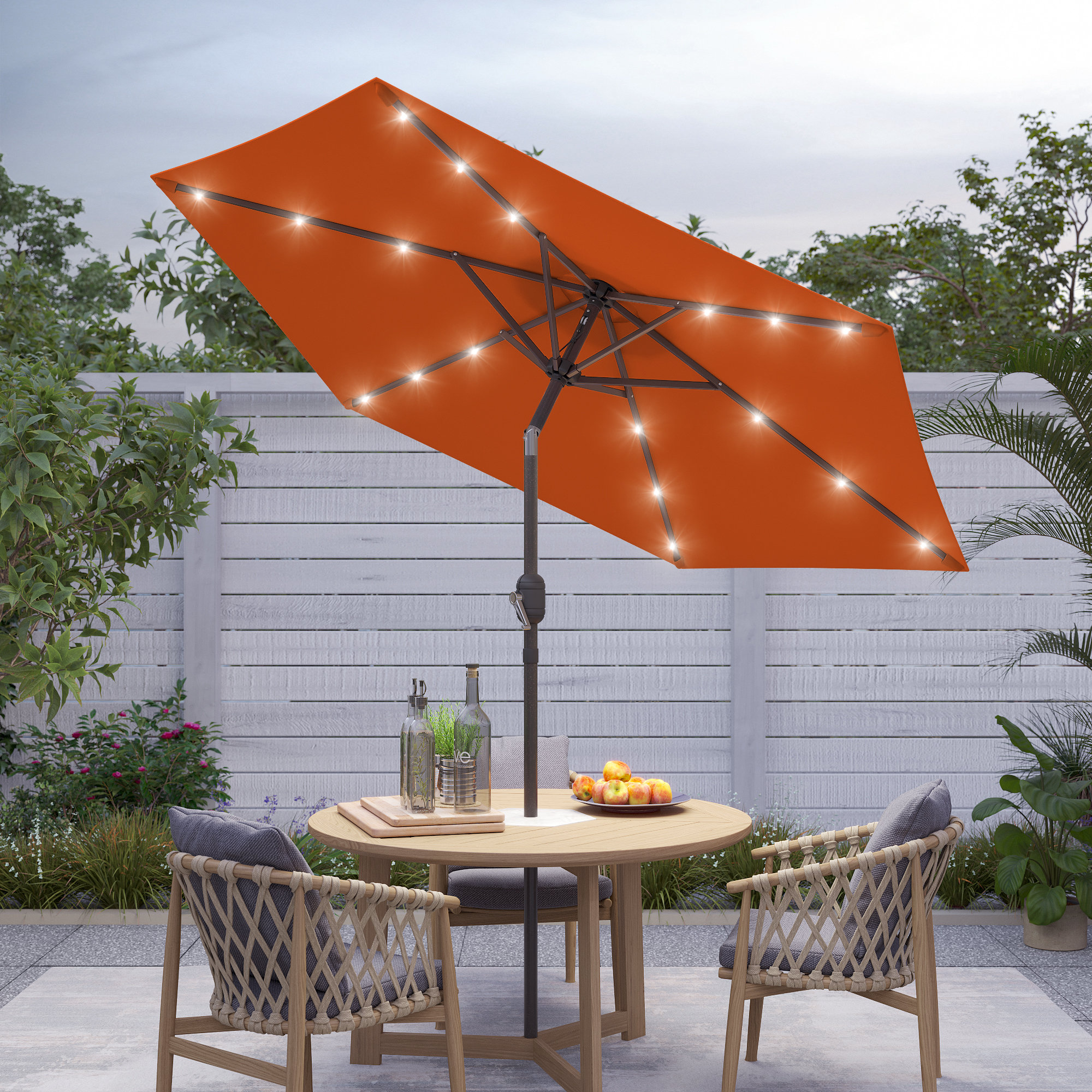 Arlmont & Co. Doras 90'' Lighted Market Umbrella & Reviews | Wayfair